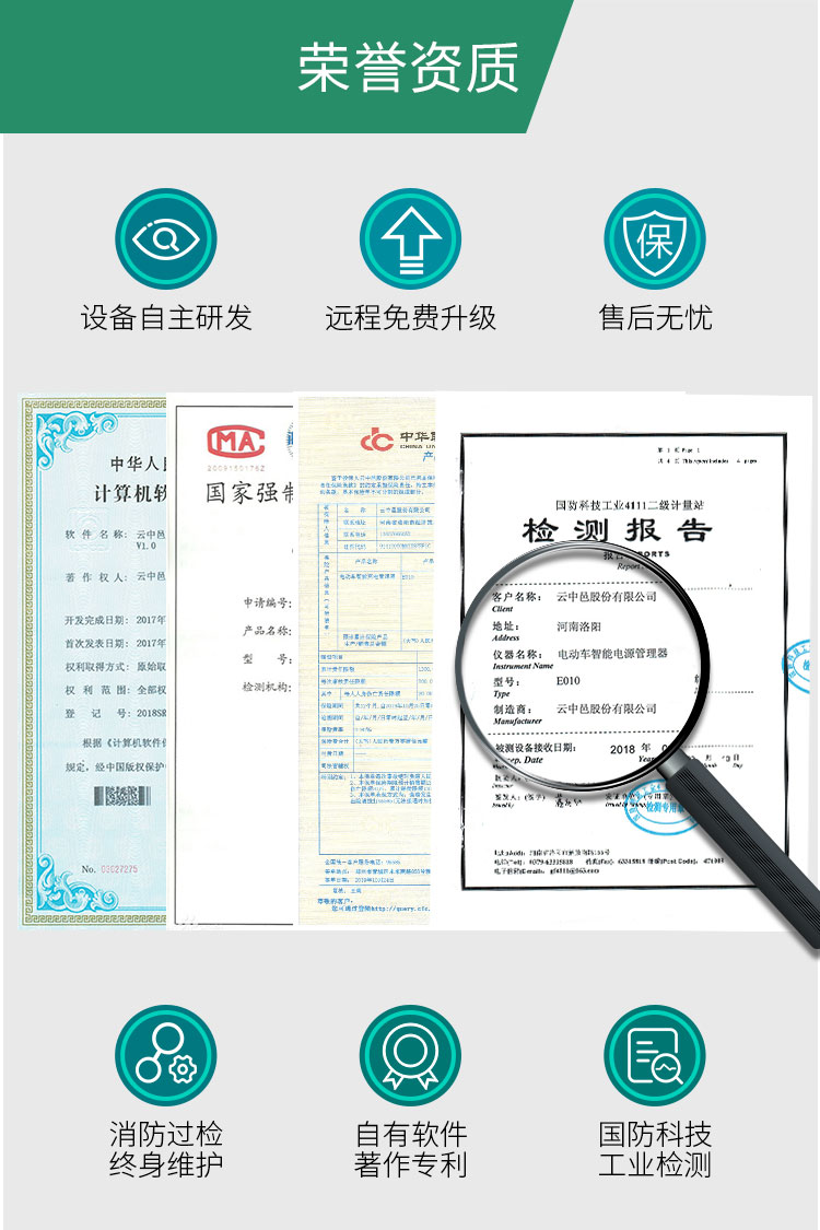 立柱式電瓶車充電站榮譽資質(zhì)